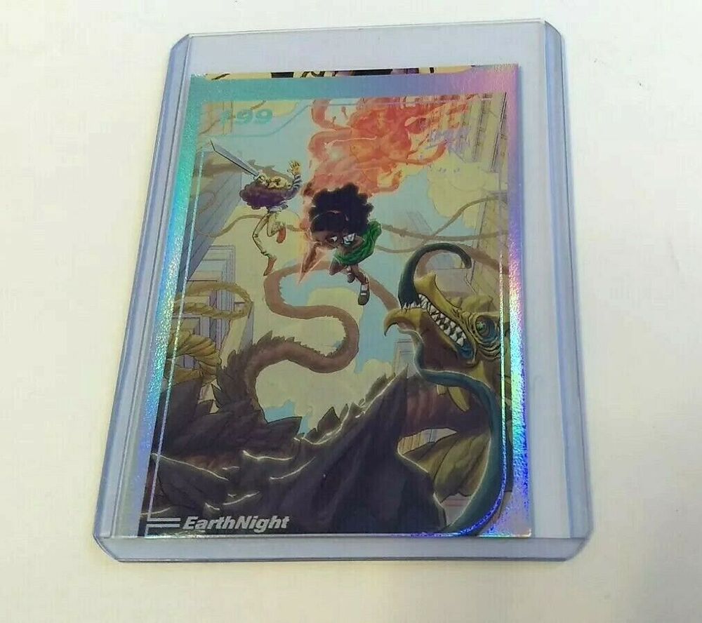 EarthNight #199 Limited Run Silver Foil error Trading Card, New w/ protector